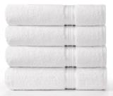 Toalhas de banho Cotton Craft Ultra Soft, pacote com 4, 75x140cm, brancas