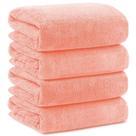 Toalhas de banho de microfibra Orighty, pacote com 4, 69x137cm, rosa