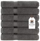 Toalhas de banho HERCULEAN Premium 60x120cm, pacote de 6, cinza claro