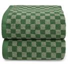 Toalhas de banho Jacquotha Luxury Green Checkered 480 GSM Algodão