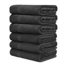 Toalhas de banho QUBA LINEN, kit com 6 unidades, 61 x 122 cm, cinza, algodão