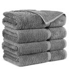 Toalhas de banho turcas de algodão Towel Bazaar Premium (4 peças, cinza)