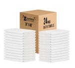 Toalhas de banho ZUPERIA Classic 100% algodão 24x48cm brancas (pacote com 24)