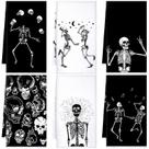 Toalhas de cozinha Bencailor, 6 peças, Halloween Skull, 40x60 cm