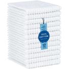 Toalhas de cozinha para decoração 100% algodão 30x30cm branco (pacote com 12)