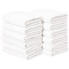 Toalhas de mão Amazon Basics 100% algodão 40x65cm - pacote com 12 unidades brancas