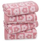 Toalhas de mão Jacquotha Cotton Rosa Xadrez Floral x4