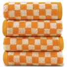 Toalhas de mão Jacquotha Soft, pacote com 4, laranja, 100% algodão