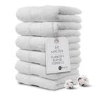 Toalhas de mão MAURA White Turk Cotton Bath, conjunto de 6
