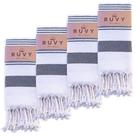 Toalhas de mão Ruvy Home Basics, conjunto de 4 de algodão turco, pretas