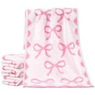 Toalhas de mão Smooth Novelty Bow 100% algodão 29 x 13 cm rosa 4 peças