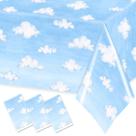 Toalhas de mesa CMUSKO com tema de nuvem azul, céu branco, 3 unidades