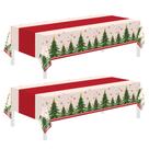 Toalhas de Mesa Descartáveis Childom Christmas - Pacote com 2 (137 x 274 cm)