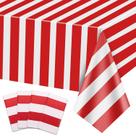 Toalhas de mesa PIXHOTUL Carnival Vermelha/Branca Listras 130x270cm 4 unidades