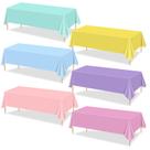 Toalhas de mesa QUERICKY Pastel Rainbow descartáveis, pacote com 6, 220x130cm Toalhas de mesa QUERICKY Pastel Rainbow descartáveis, pacote com 6, 220x130cm