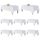 Toalhas de mesa sancua brancas retangulares 137x274cm, pacote com 8