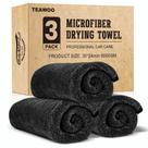Toalhas de microfibra TEAWOO para carros, pacote com 3, 24x35cm, absorventes