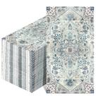 Toalhas de papel para hóspedes Yeaqee Vintage Boho, 2 camadas, 100 unidades, azul/cinza