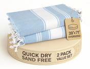 Toalhas de praia LANE LINEN, pacote com 2, tamanho grande, 99 x 180 cm, secagem rápida Toalhas de praia LANE LINEN, pacote com 2, tamanho grande, 99 x 180 cm, secagem rápida