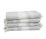 Toalhas de praia LANE LINEN, pacote com 4, tamanho grande, 100% linho, 39x71 cm, cinza