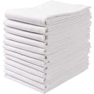 Toalhas de prato Flour Sack Wealuxe 28x28cm, pacote com 12 unidades, algodão branco