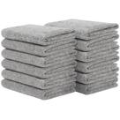 Toalhas de rosto SINLAND Microfiber 30 cm x 30 cm, pacote com 12 unidades, cinza