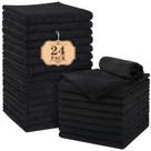 Toalhas de salão Orighty, pacote com 24, microfibra, 40 x 75 cm, pretas