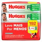 Toalhas Umedecidas Huggies Max Clean 4 Pacotes com 48 Unidades Cada Leve Mais por Menos
