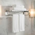 Toalheiro Duplo Retrátil Para Banheiro Porta Toalha Premium Luxo De Parede Extensível Inox