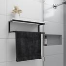 Toalheiro para Banheiro Estilo Industrial Ita - Preto e Prateleira Branca