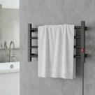 Toalheiro Térmico Alumínio 33x53x10cm 4 Barras Clássico Bivolt Preto