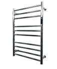 Toalheiro Térmico Grande Redondo Inox Polido Bivolt Com Controle de Temperatura e Timer Fio Lado Direito