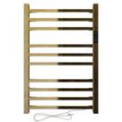 Toalheiro Termico Quadrado Dourado Polido Timer Direito