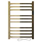 Toalheiro Termico Quadrado Dourado Polido Timer Esquerdo