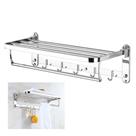 Toalheiro Varal Suporte Roupa Prateleira Inox Porta Toalha
