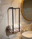 Toalheiro Vertical Metal Industrial Preto dourado 60cm Banheiro Design Premium com pintura eletrostática