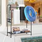 Toalheiro Wegxy 112cm Suporte de piscina externa de metal de 3 camadas