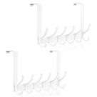 Toalheiros ópticos Over The Door Hooks, cabide, pacote com 2, branco