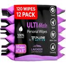 Toalhetes corporais Pure Active Ultimate 120 Lavender, pacote com 12