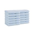 Toalhetes de banho Arkwright, pacote com 12, 100% algodão, 600 g/m2, azul enevoado
