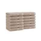 Toalhetes de banho Arkwright, pacote com 12, 100% algodão, 600 g/m2, latte bege