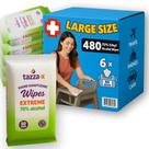 Toalhetes de limpeza de mãos com álcool Tazza 480, 80 quilates, pacote com 6 Toalhetes de limpeza de mãos com álcool Tazza 480, 80 quilates, pacote com 6