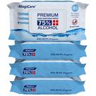 Toalhetes higienizantes para mãos MAGICARE 75% de álcool 320 unidades