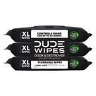 Toalhetes laváveis Dude Wipes Odor Destroyer XL, pacote com 3 x 144