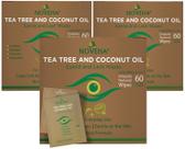 Toalhetes para pálpebras e cílios NOVEHA Tea Tree e óleo de coco 60 unidades x3 Toalhetes para pálpebras e cílios NOVEHA Tea Tree e óleo de coco 60 unidades x3