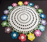 Toalhinha De Mesa em Crochê Margarida Coloridinhas