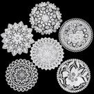 Toalhinhas de Crochê Zelphvt Kit com 6 Peças 16 cm Brancas de Renda