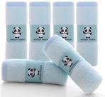 Toalhinhas HIPHOP PANDA Baby Rayon Bamboo, 2 camadas, azul, pacote com 6