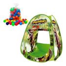 Toca Barraca Infantil Dobravel Dinossauro + 50 Bolinhas Coloridas