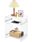 Toca-discos acrílicolor de mesa final com prateleira de armazenamento transparente